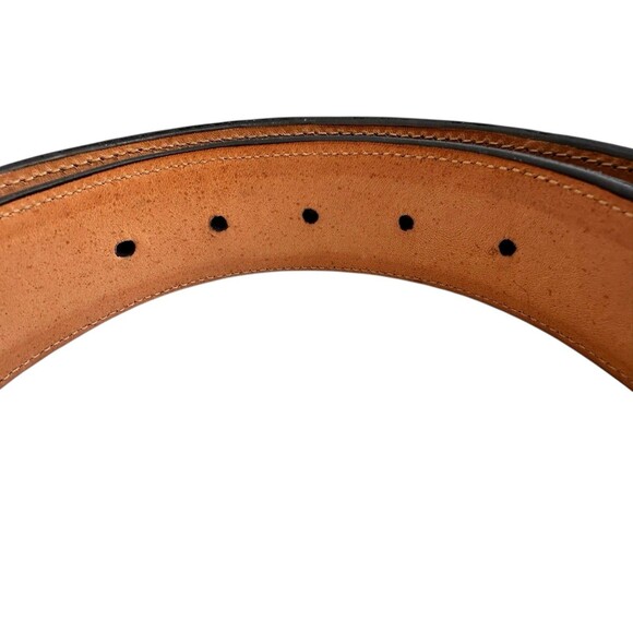 Appaloosa Trading Co Handmade Tooled Leather Belt Man Black Brown 34 - Picture 2 of 8